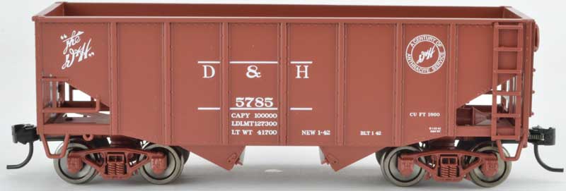 Bowser 42264 HO Delaware & Hudson 55-Ton Fishbelly Oxide Red Hopper Car #5785