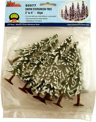 JTT Scenery Products 92077 3-5" Snow Evergreen Trees (Pack of 10)