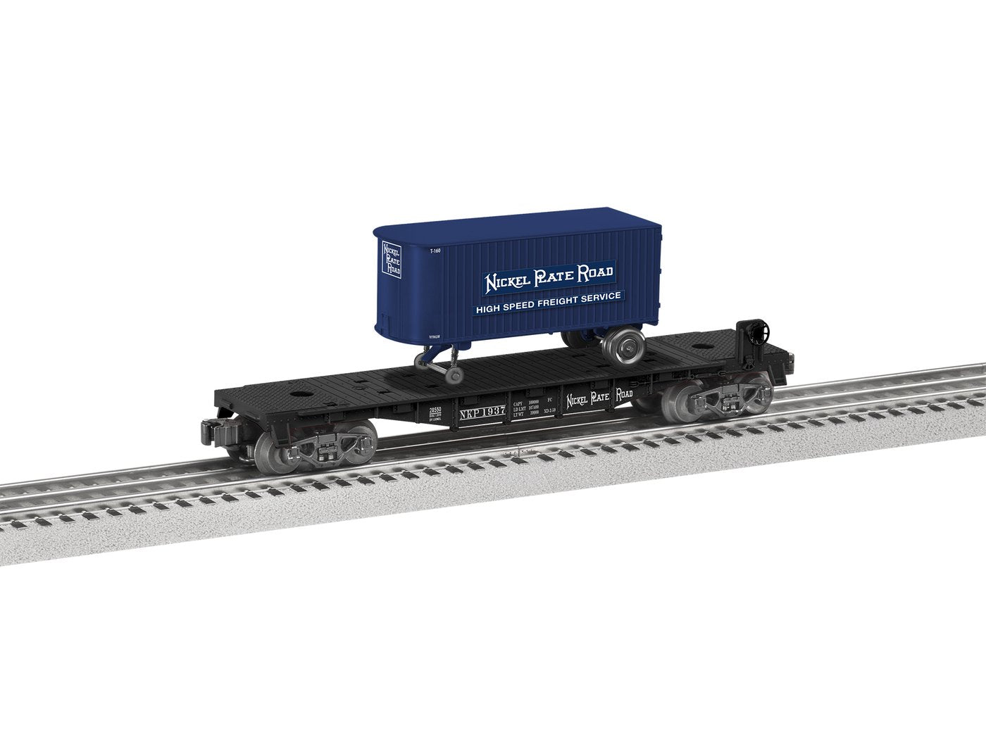 Lionel 1928550 O Nickel Plate TOFC Flatcar Add-On
