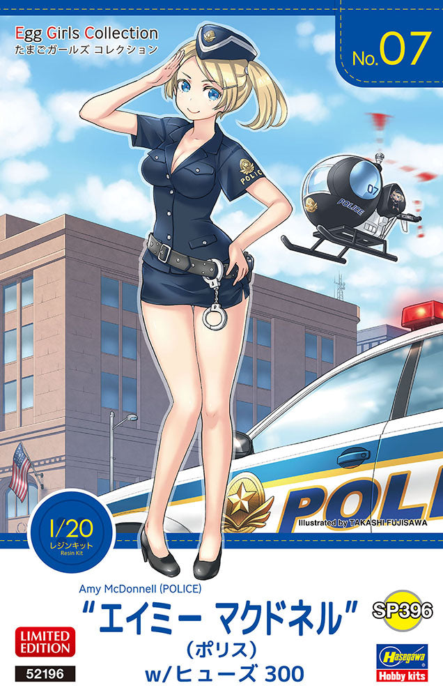 Hasegawa 52196 1:72 Amy McDonnell Police with Hughes 300 Military Plane Kit