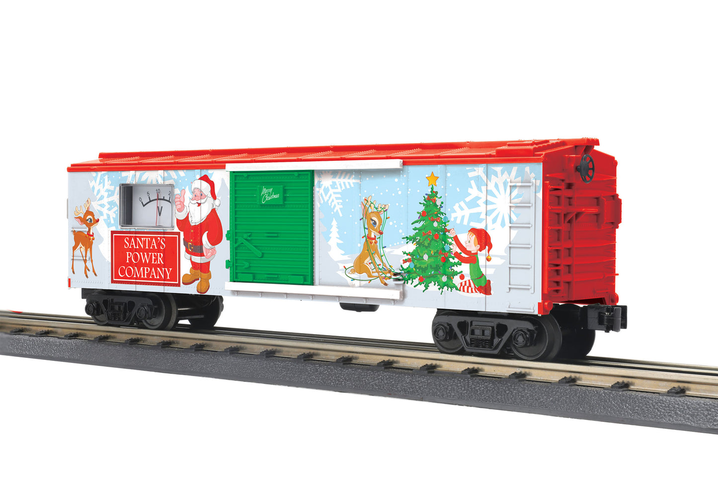 MTH 30-74965 O Christmas Tree Box Car with Power Meter