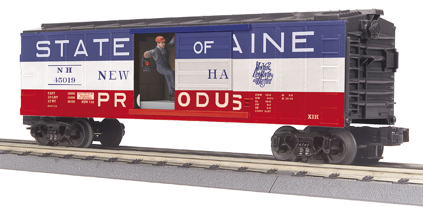 MTH 30-79643 O New Haven Operating Box Car with Signal Man #45019