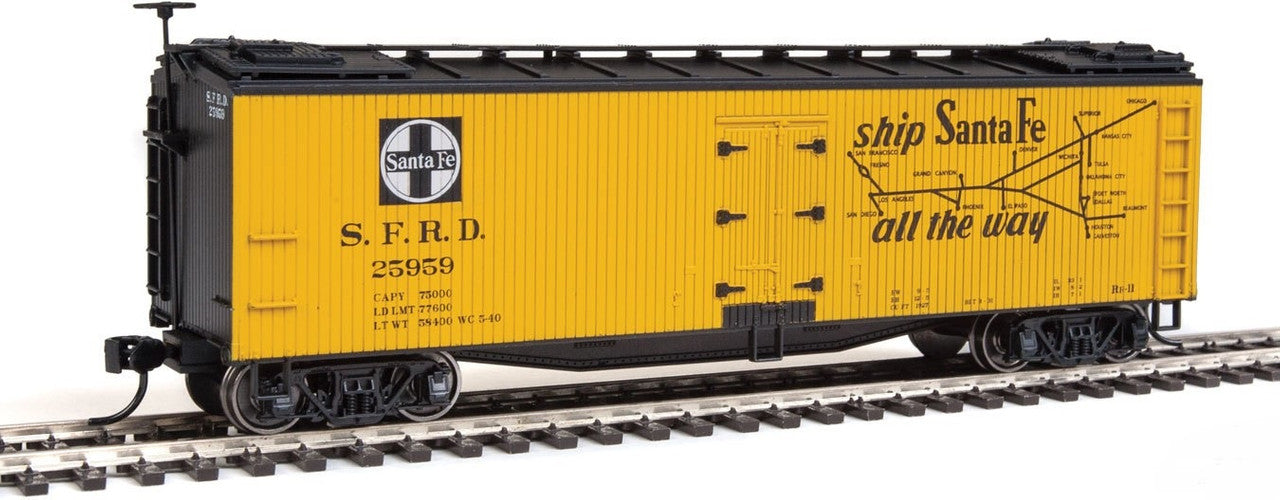 Walthers 910-41218 HO Santa Fe SFRD 40' Early Ready To Run Reefer #25959