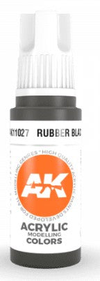 AK Interactive 11027 Rubber Black Standard Acrylic Paint 17ml Bottle