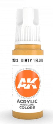 AK Interactive 11043 Dirty Yellow Standard Acrylic Paint - 17 ml Bottle