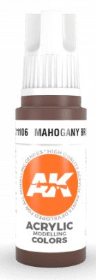 AK Interactive 11106 Mahogany Brown Standard Acrylic Paint - 17 ml Bottle