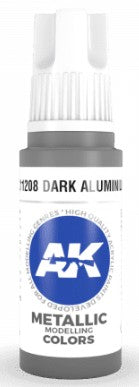 AK Interactive 11208 Dark Aluminum Acrylic Paint 17ml Bottle