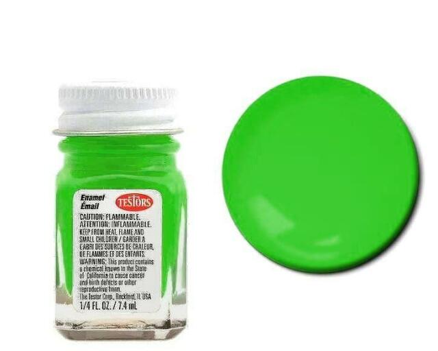 Testors 1174TT Green Fluorescent Enamel Paint - 1/4 oz. Bottle
