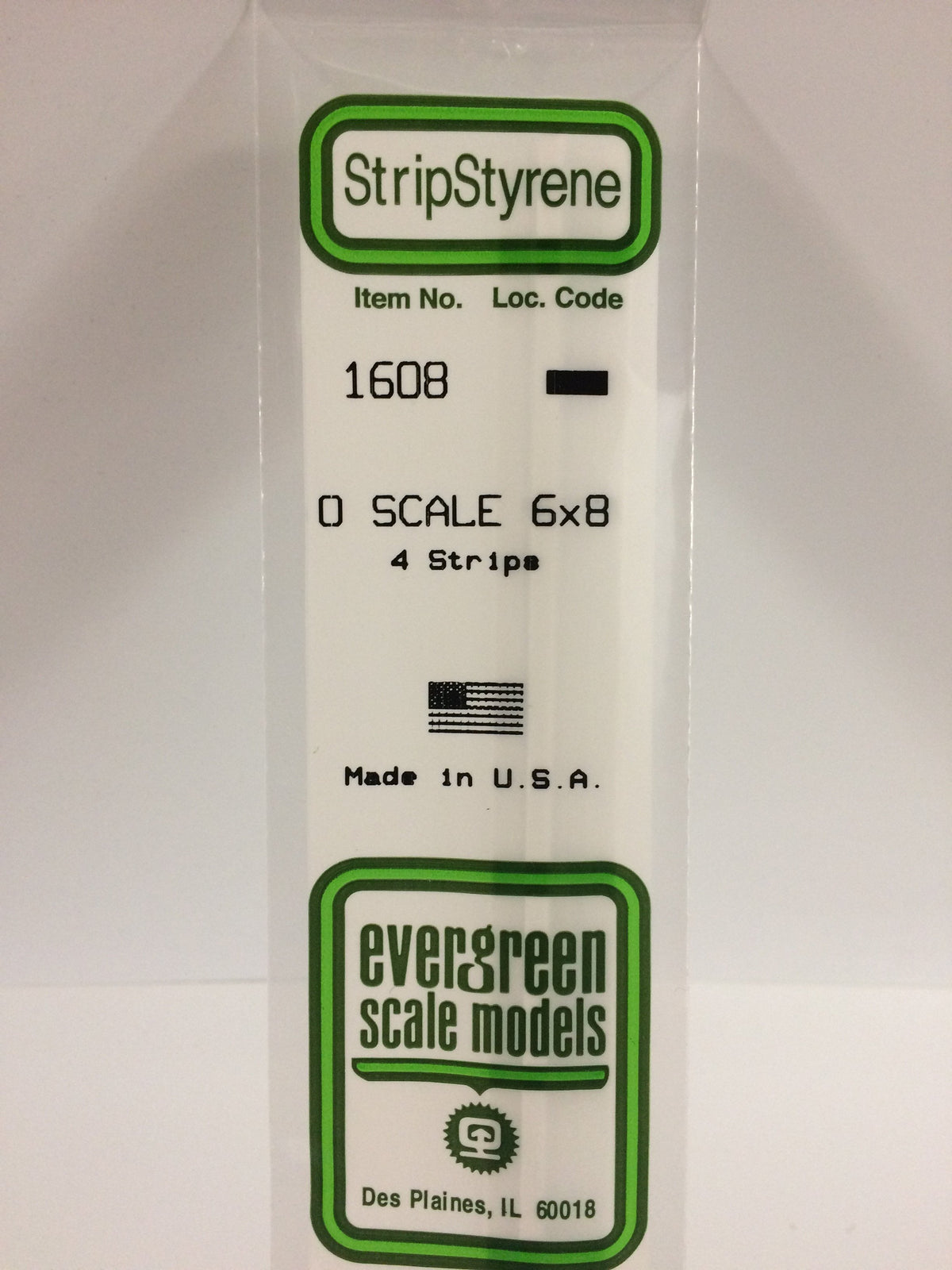 Evergreen Scale Models 1608 O .125" x .166" x 14" Polystyrene Strips (Pack of 4)
