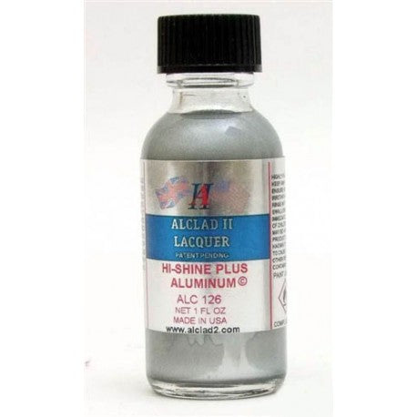 Alclad II 126 Hi-Shine Plus Aluminum Lacquer 1oz Bottle