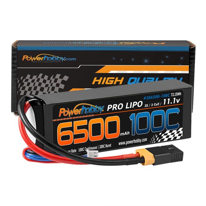 Power Hobby 3S6500100CXT60APT 3S 11.1V 6500mAh 100C Lipo Battery Pack w/ XT60