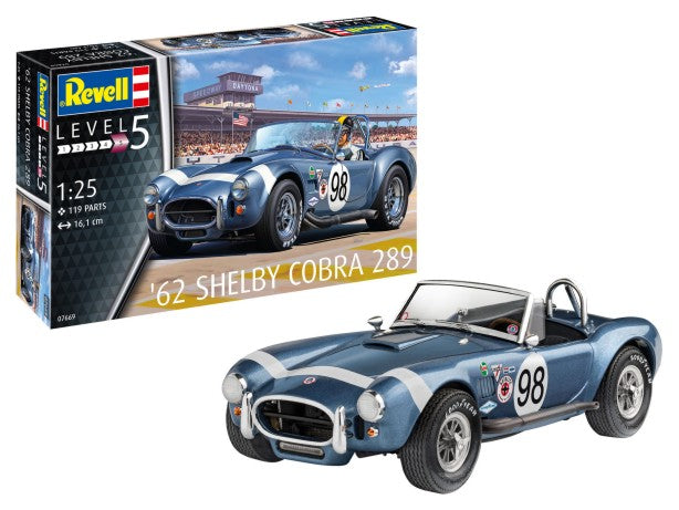 Revell of Germany 07669 1:25 1962 Shelby Cobra 289 Race Car Plastic Model Kit