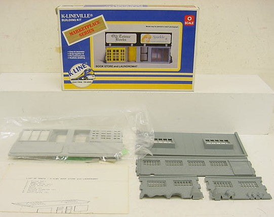 K-Line K-4101 O Scale Marketplace Series Book Store & Laundromat Building Kit