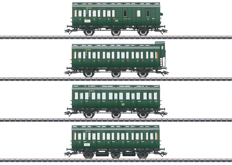 Marklin 42046 HO German Federal Railroad DB Compartment Car (Set of 4)
