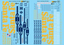 Microscale 87-29 HO 1972-1996 Santa Fe Hood Diesels Waterslide Decal Sheet
