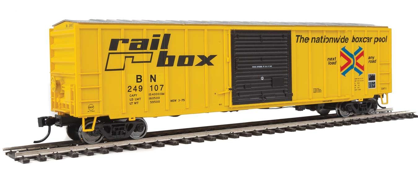 Walthers 910-1825 HO BN Railbox 50' ACF Exterior Post Boxcar RTR #249017