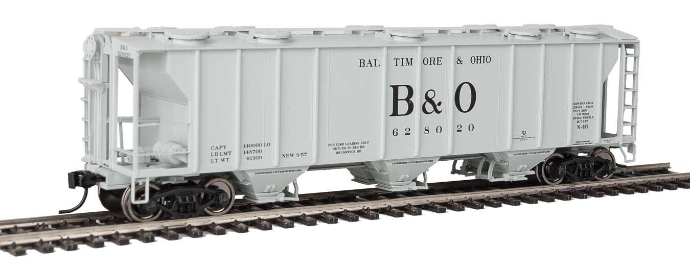 Walthers 910-7009 HO Baltimore & Ohio 50' PS-2 2893 3-Bay Covered Hopper #628020