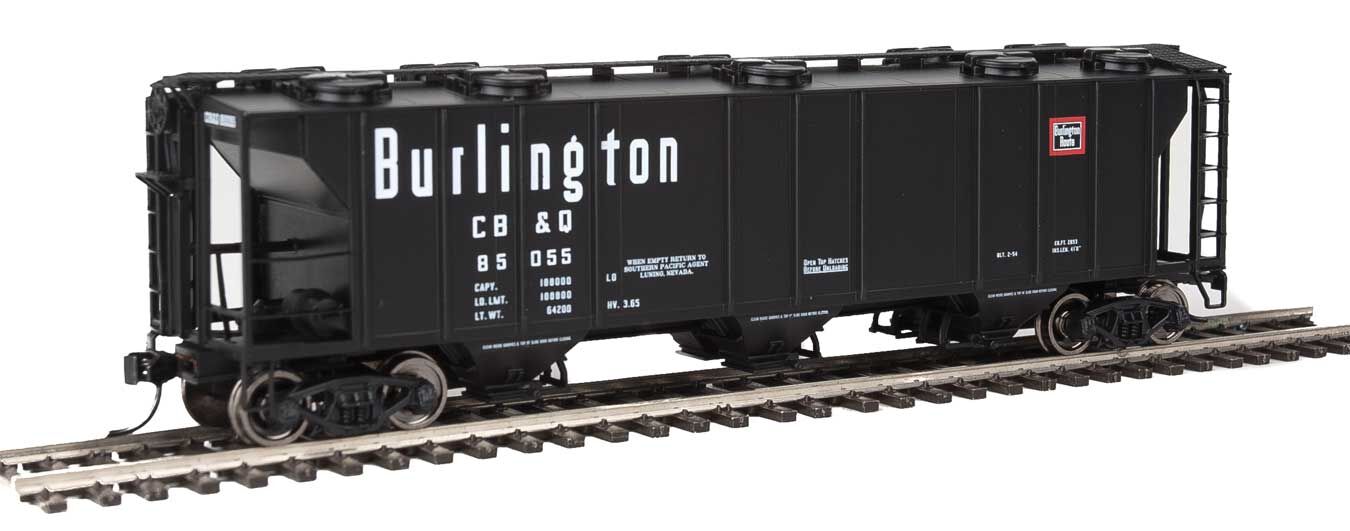 Walthers 910-7014 HO CB&Q 50' PS-2 2893 3-Bay Covered Hopper Car #85055