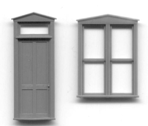 Grandt Line 5259 HO Windows Peaked Top Window/Door Set (Set of 2)
