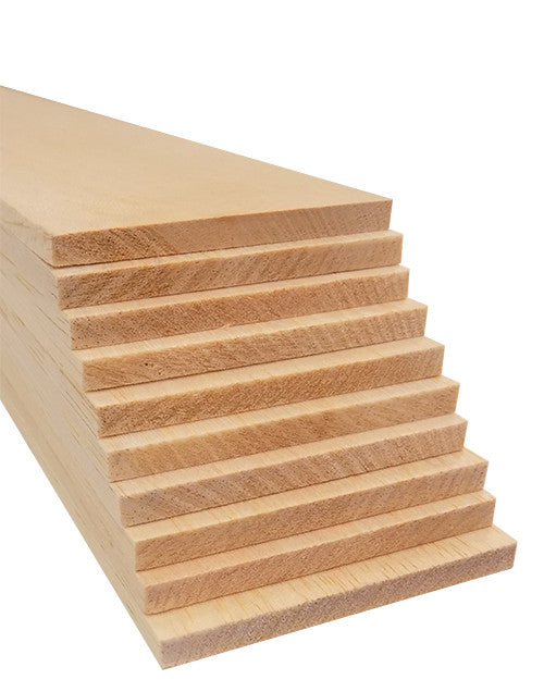 Bud Nosen Models 1135 1/4" x 3" x 36" Balsa Sheets (Pack of 10)