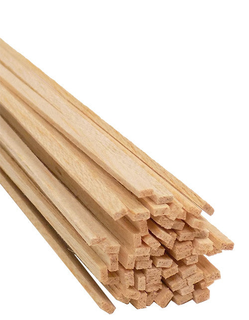 Bud Nosen Models 1012 1/16" x 1/8" x 36" Balsa Wood Sticks (Pack of 57)