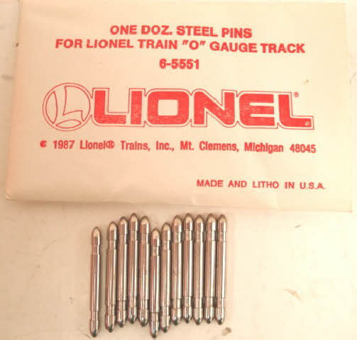 Lionel 6-5551 O Gauge OC-18 Steel Track Pins (Envelope of 12)