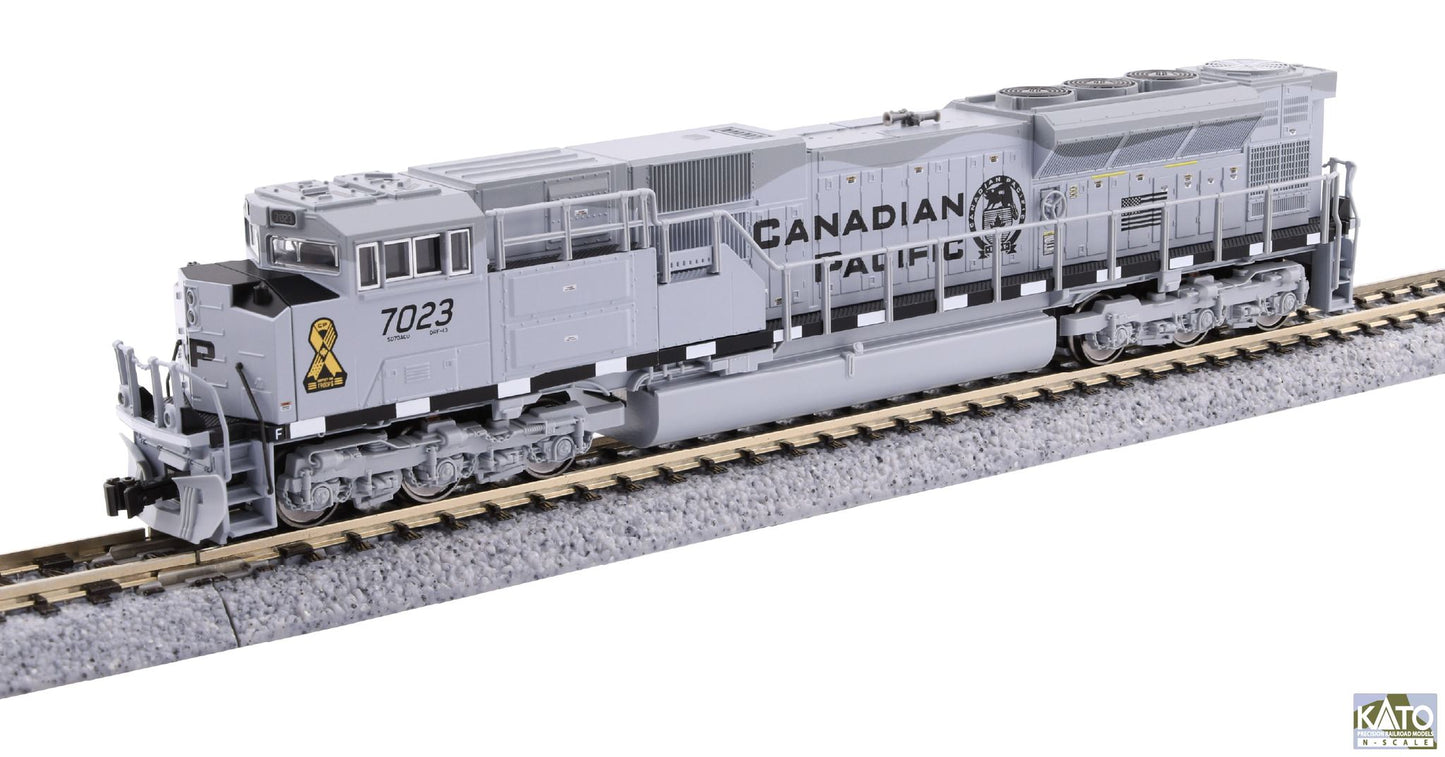 Kato 176-8544-S N CP Grey SD70ACu Diesel Locomotive with Sound #7023