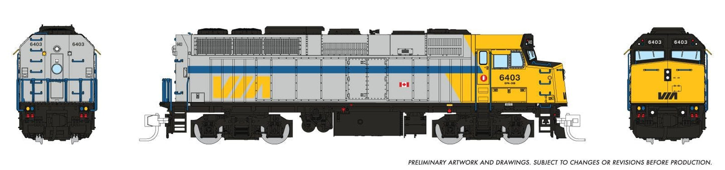 Rapido Trains 580510 N VIA Rail F40PH-2D Diesel Locomotive DC/DCC/Sound #6403