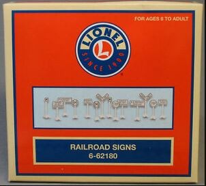 Lionel 6-62180 O and O-27 Scale Road Signs (Set of 14) MT/Box