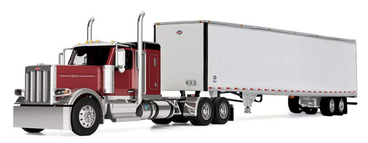 Die Cast Promotions 60-2171 1:64 Peterbilt 589 58" Flat Top Sleeper w/ Trailer