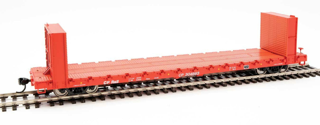 Walthers 910-5840 HO CP RTR 60' Pullman-Standard Bulkhead Flatcar #304672