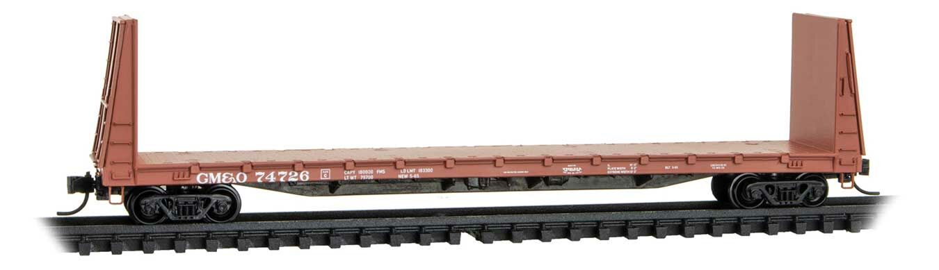 Micro-Trains 05400360 N GMO 61' 8" Bulkhead Flatcar RTR #74726