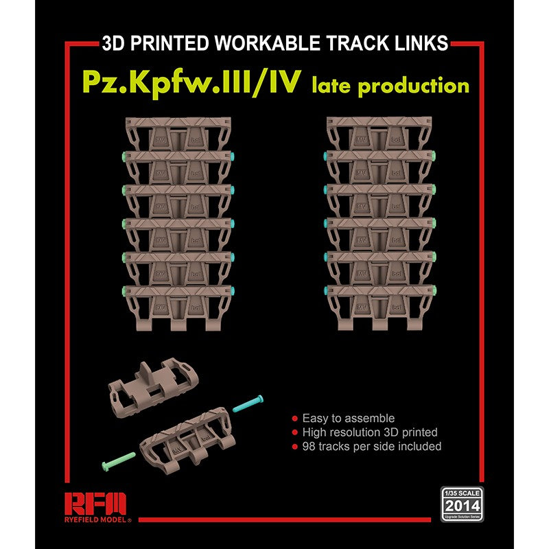 Rye Field Models 2014 1:35 Pz.Kpfw. III /IV Late Production Workable Track Links