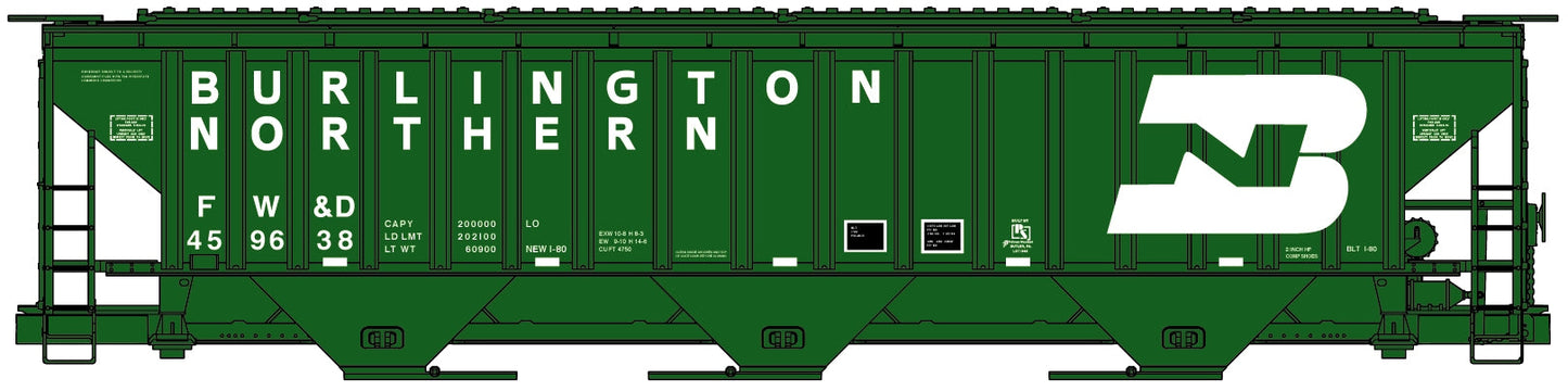 Accurail 6550 HO Burlington Northern FW&D Pullman Standard Covered Hopper