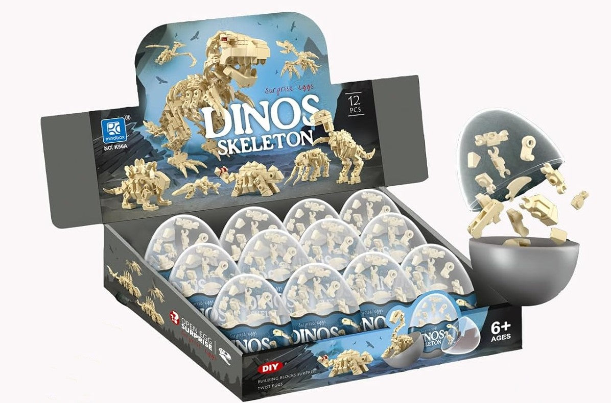 Jiestar 56A Mini Dinosaurs Skeletons Egg Display (Set of 12)