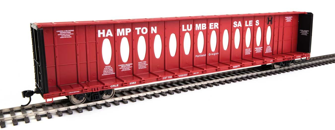 Walthers 910-50708 HO Hampton Lumber 72' Centerbeam Flatcar RTR #2562