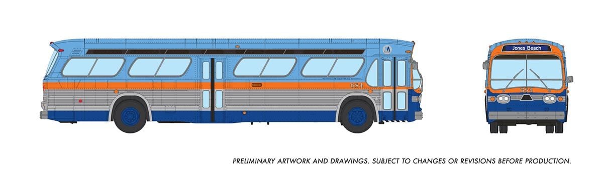 Rapido Trains 753155 HO Long Island MSBA Deluxe New Look Bus #684