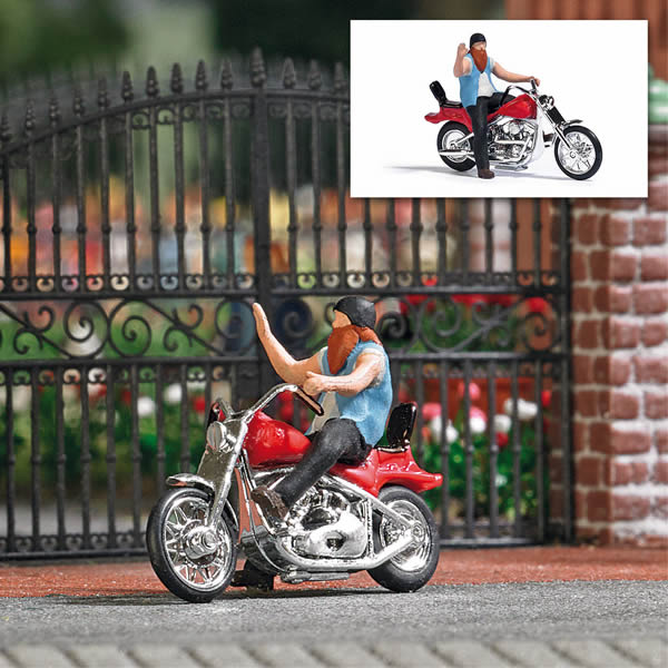 Busch 7861 HO US Motorcycle with Biker