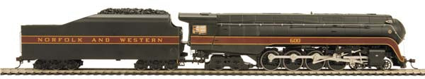 MTH 80-3148-1 Norfolk & Western HO Scale J Class 4-8-4 #600 w/PS 3.0