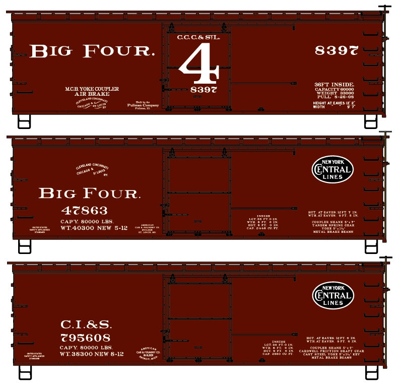 Accurail 8189 HO CCC&StL & NYC Subsidiary 2-Bay ACF Covered Hopper (Set of 3)