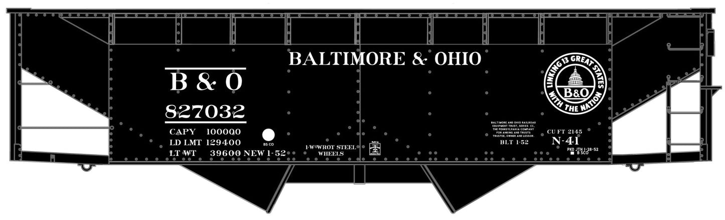 Accurail 81903 HO Baltimore & Ohio 50-Ton Offset Twin Hopper #827032