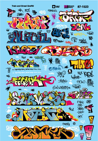 Microscale 60-1523 N Scale Train & Street Graffiti Decal Sheet