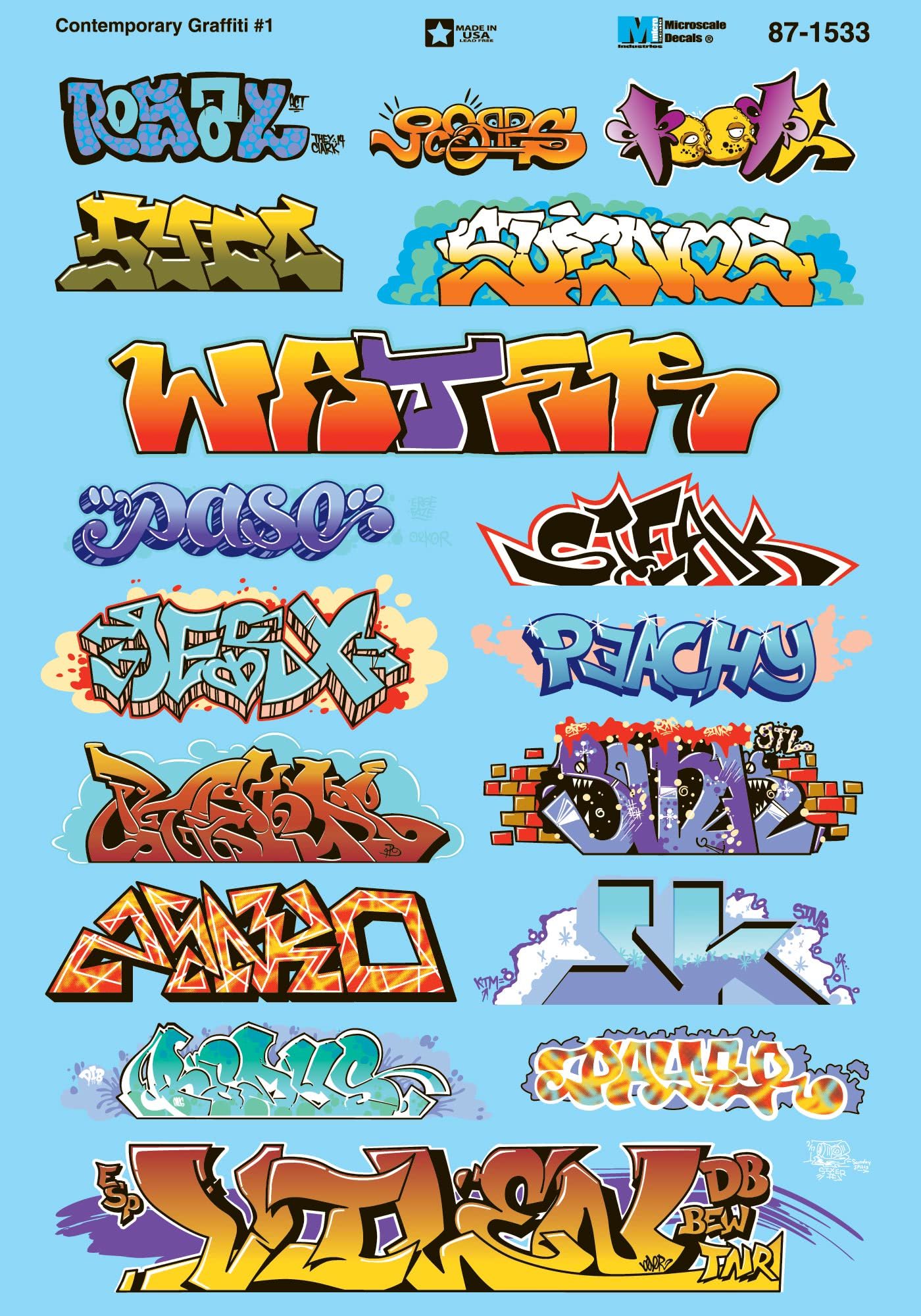 Microscale 60-1533 N Contemporary Graffiti #1 Decal Sheet