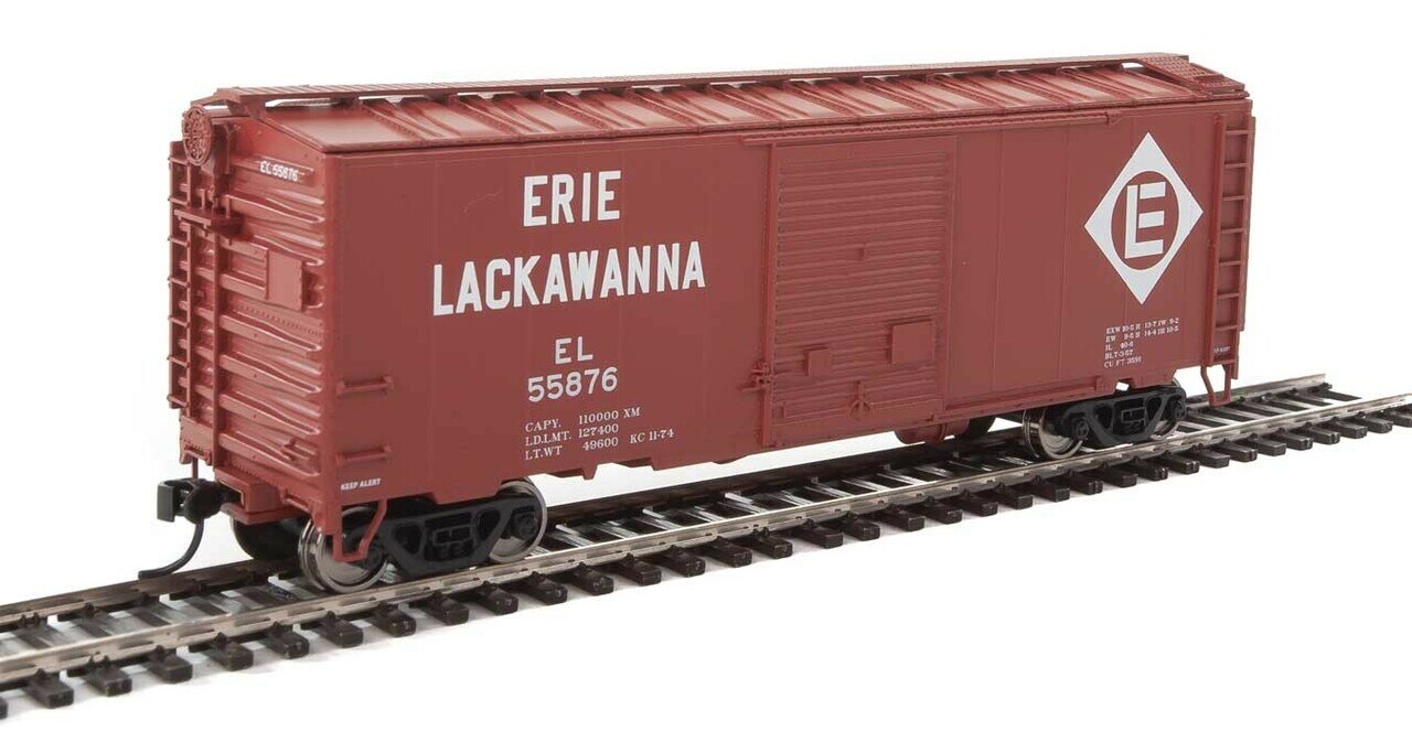 Walthers 910-2256 HO Erie Lackawanna 40' ACF Welded Boxcar with 8' Door #55876