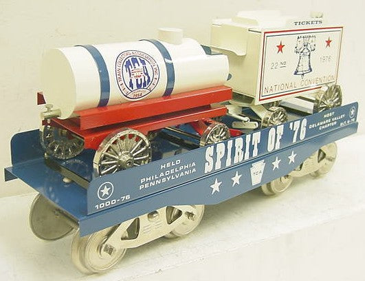 McCoy 1000-76 Standard Gauge TCA Spirit of 1976 Flatcar with Load NIB