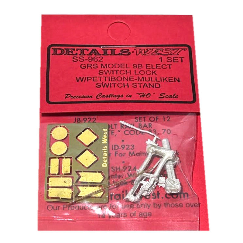 Details West 962 HO GRS Model 9B Switch Lock & Pettibone-Mulliken Switch Stand