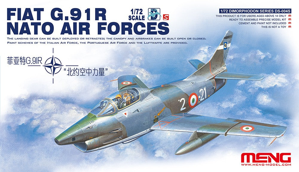 Meng Models DS-004S 1:72 Fiat G.91R Nato Air Forces Military Aircraft Plane Kit