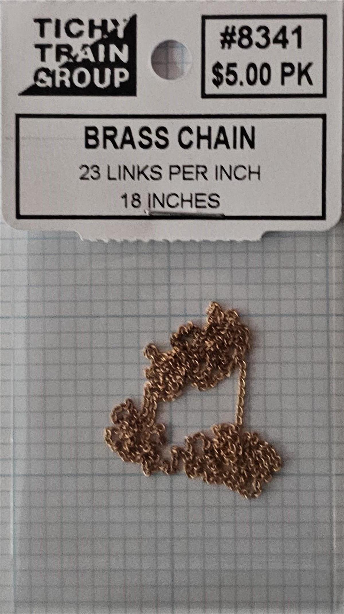 Tichy 8341 HO 18" 23 Links per inch Brass Chain