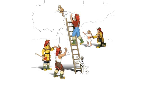 Woodland Scenics A1882 HO Firemen to the Rescue Figures (Set of 8)