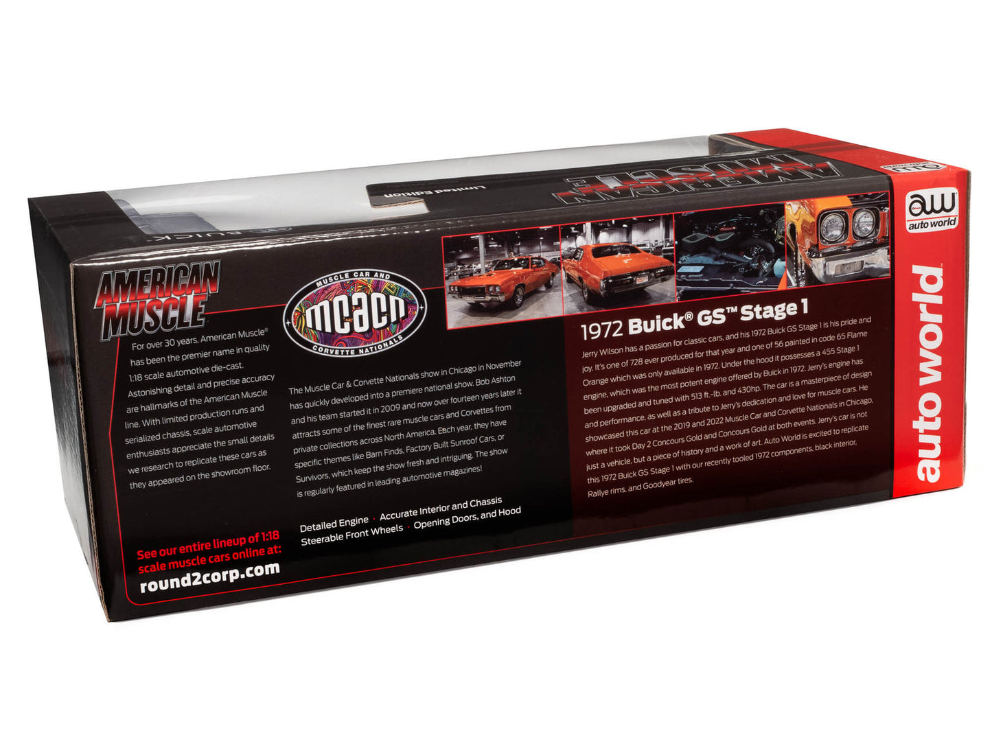 American Muscle 1327 1:18 1972 Buick GS Hardtop MCACN Diecast Model